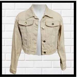 OLD SKOOL Stylish Beige Denim Jacket for Jr Girls SZ 10